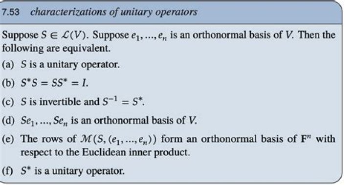 Showing properties of unitary operator