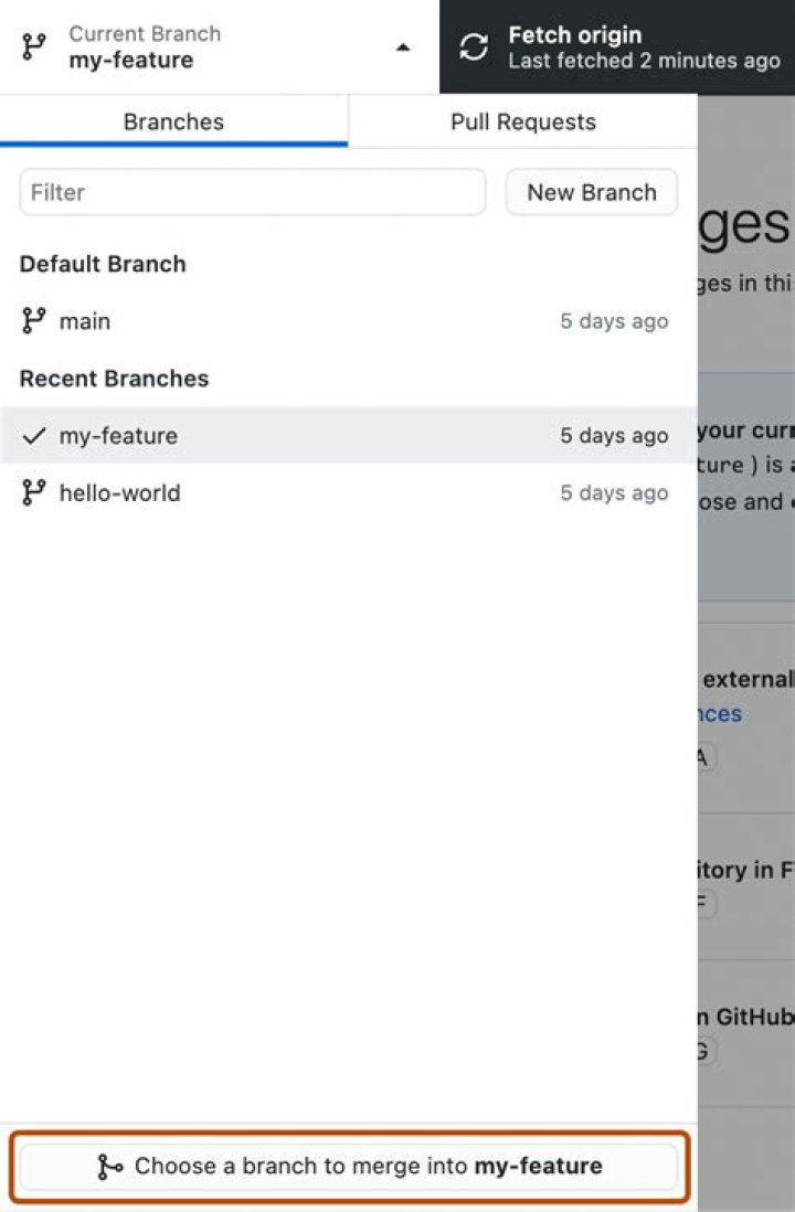 Shows what branch you're on
