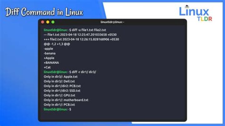 Simple diff command output