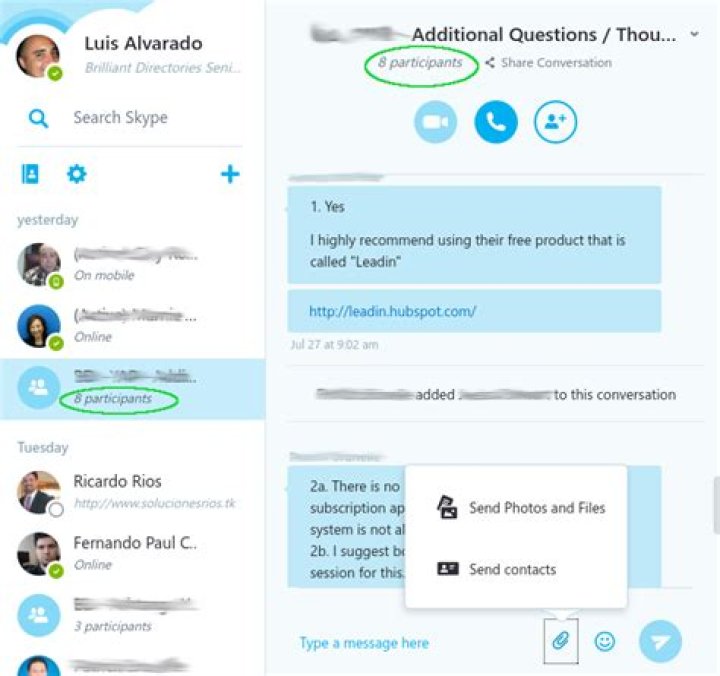 Skype group chats are not showing