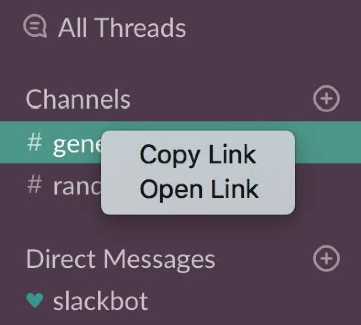Slack URL to open a channel from browser