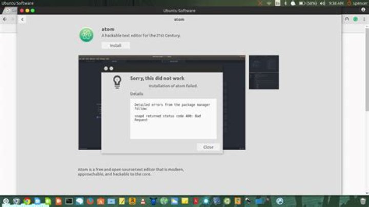 snapd return status code 400: Bad request