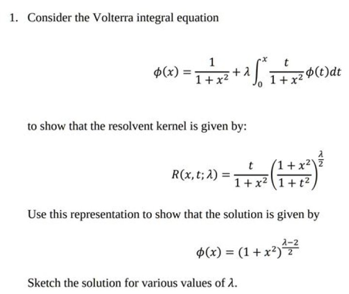 Solution of a Volterra integral equation