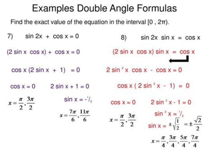 solve $\cos 2x - \sin x = 0$ using double angle formula