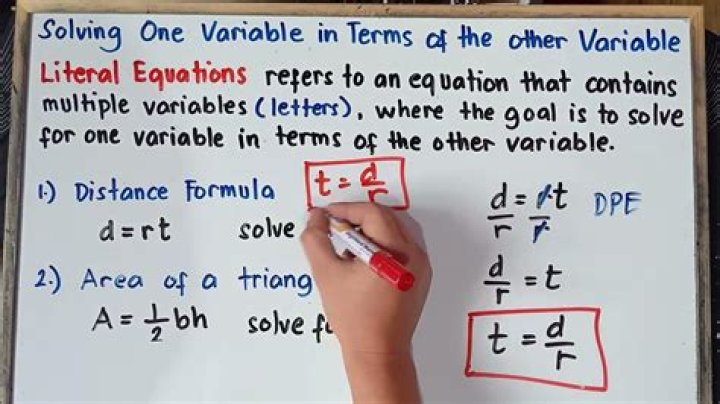 Solving for one variable in terms of another