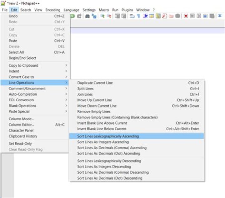 Sort text by value in Notepad++