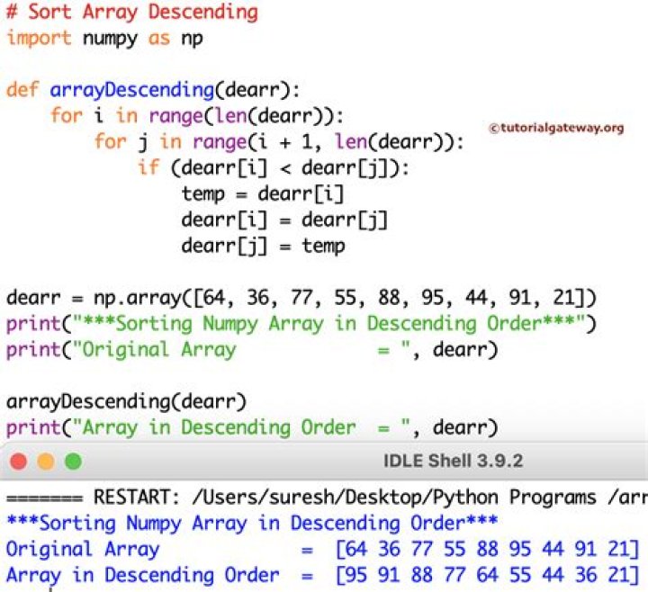 Sorting int array in descending order [duplicate]