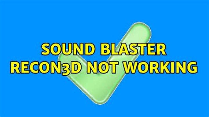 Sound Blaster Recon3D not working