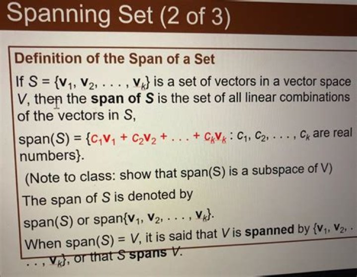 Spanning set definition and theorem