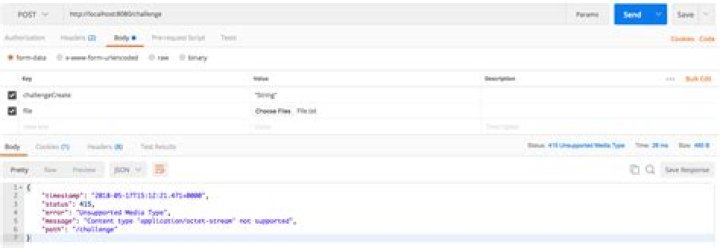 Spring/Postman Content type 'application/octet-stream' not supported