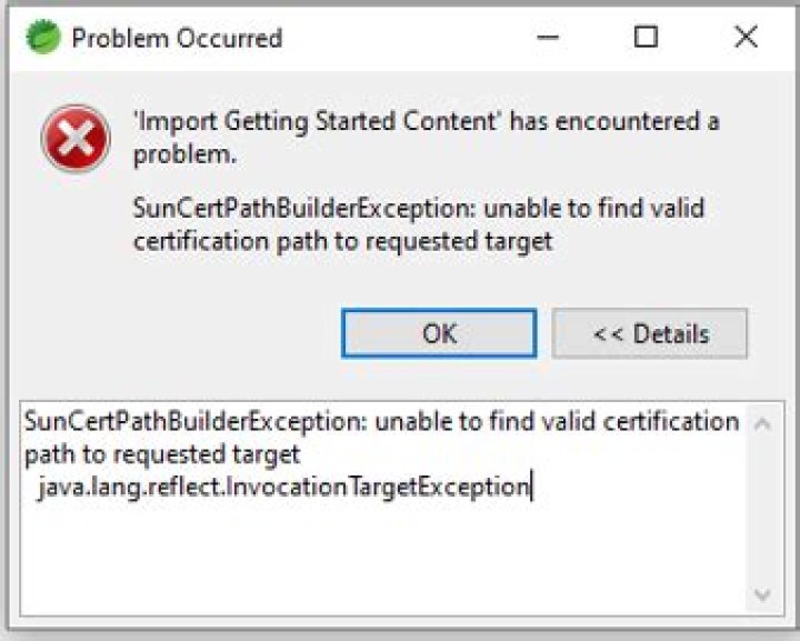 Spring tool suite- SunCertPathBuilderException: unable to find valid certification path to requested target
