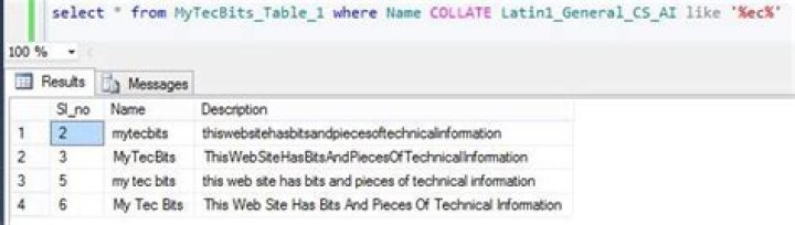 SQL Case Sensitive String Compare