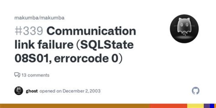 SQL Error: 0, SQLState: 08S01 Communications link failure [duplicate]