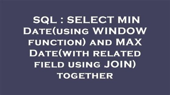 SQL grammar for SELECT MIN(DATE)