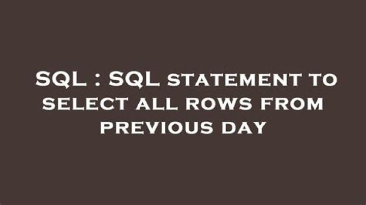 SQL statement to select all rows from previous day