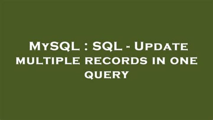 SQL - Update multiple records in one query