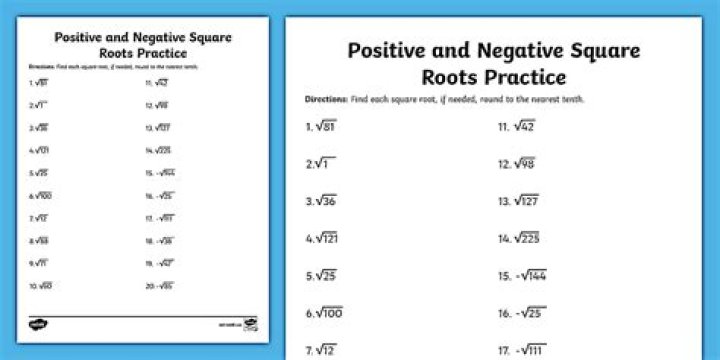 Square roots -- positive and negative