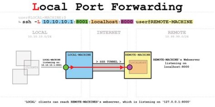 SSH local port forwarding to a website