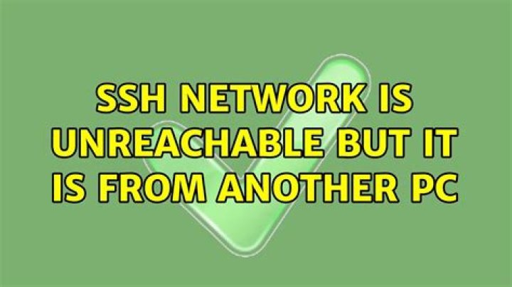 SSH Network is unreachable