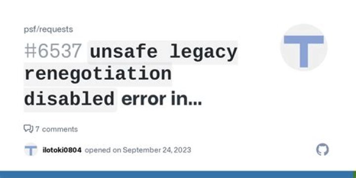 SSL error unsafe legacy renegotiation disabled