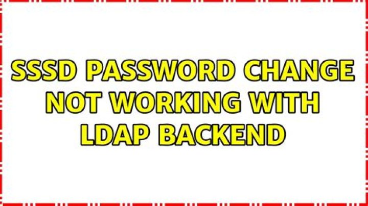 SSSD password change not working with LDAP backend