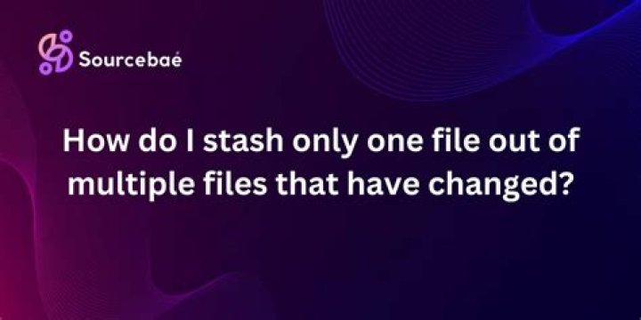 Stash only one file out of multiple files that have changed with Git?