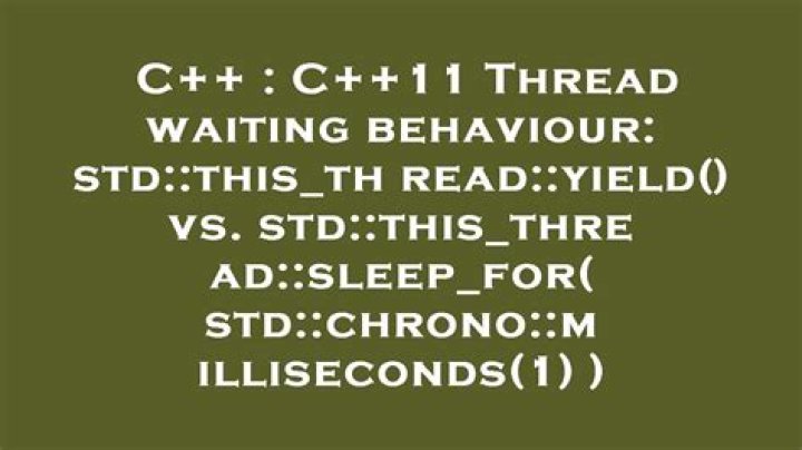 std::this_thread::yield() vs std::this_thread::sleep_for()
