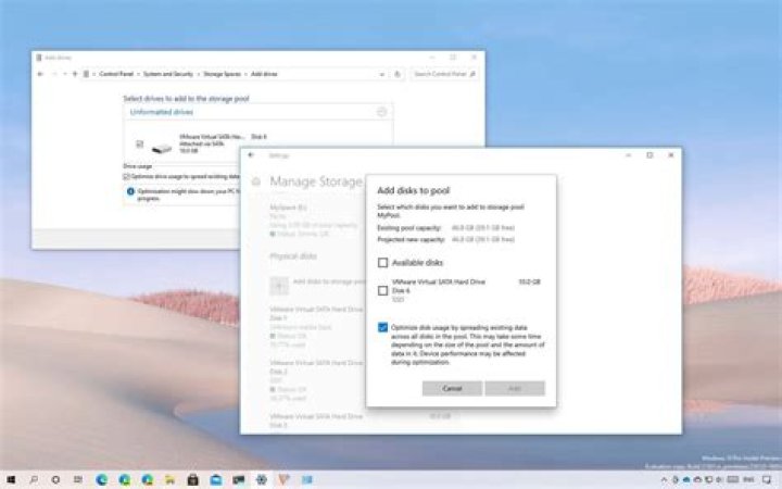 Storage spaces on Windows 10 and tiering
