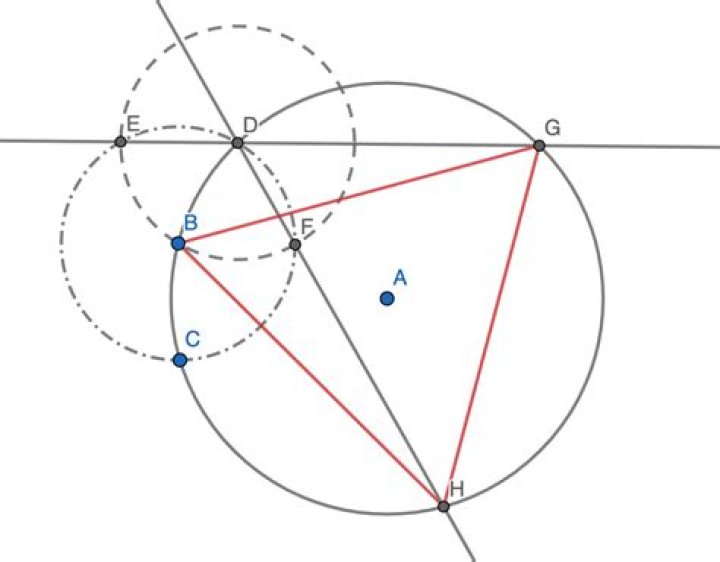 Straightedge and compass construction of an inscribed equilateral triangle when the circle has no center