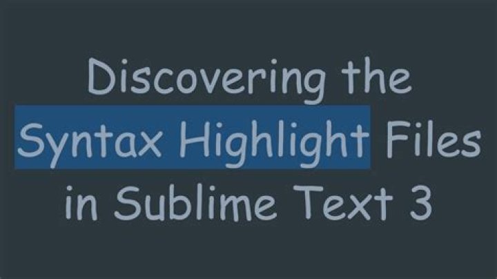 Sublime syntax highlight