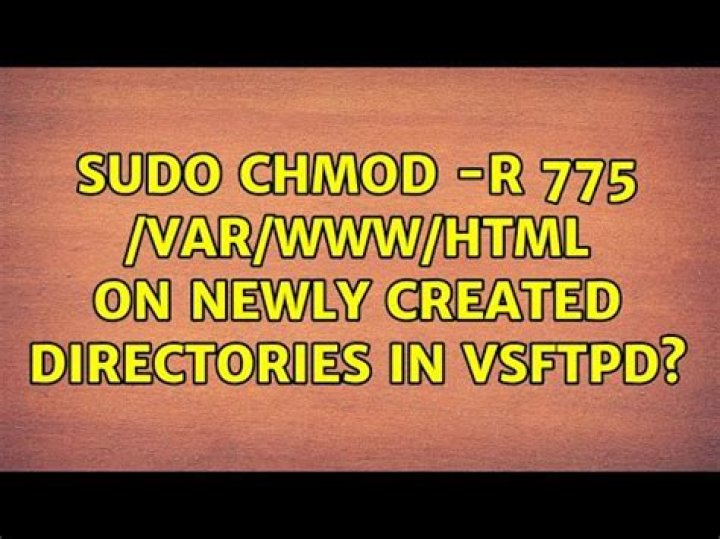sudo chmod -R 775 /var/www/html on newly created directories in vsFTPd?