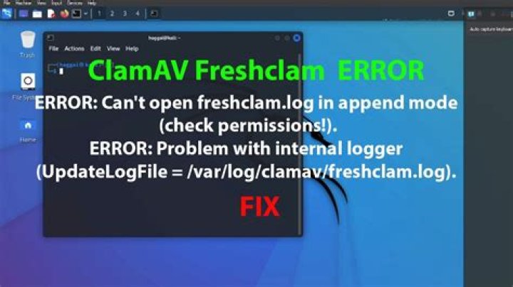 sudo freshclam not working: ERROR: Can't open /var/log/clamav/freshclam.log in append mode (check permissions!)