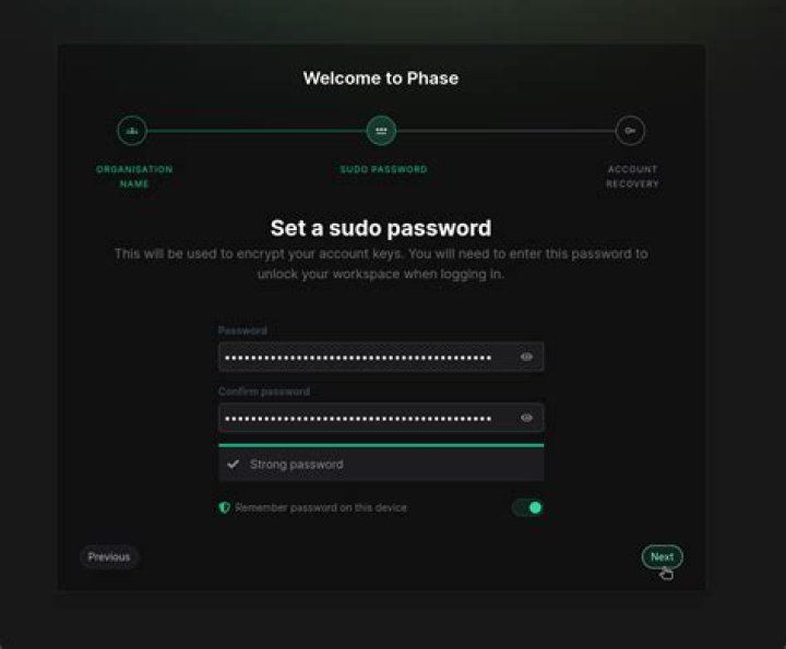 sudo password for installation