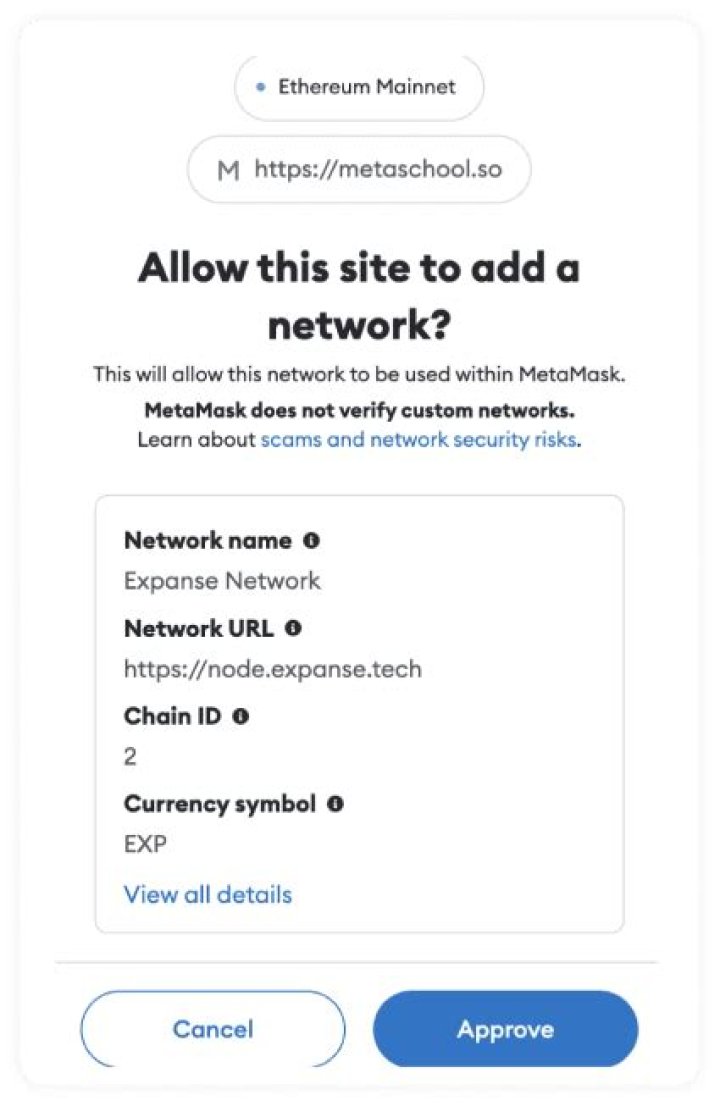 Switch Metamask Network to chain 1 (Ethereum Mainnet)