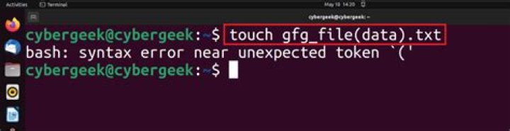syntax error near unexpected token `
