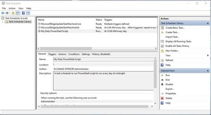 task scheduler doesn't seem to be running powershell script like it should