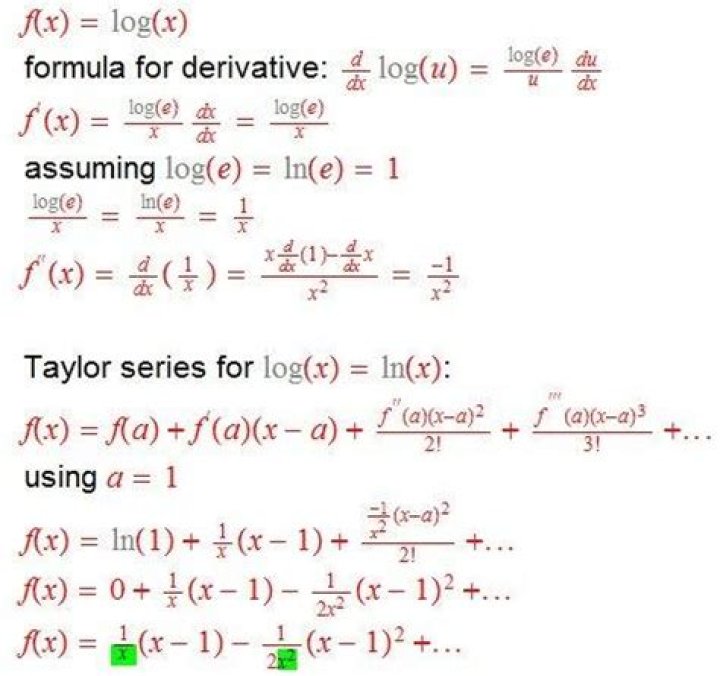 Taylor Series for $\log(x)$