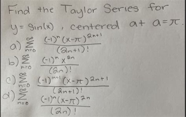 Taylor series for sin(x) centered at pi