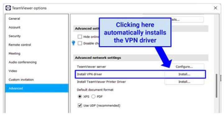 Teamviewer vpn install