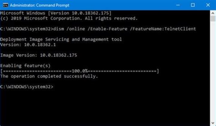 Telnet is not recognized as internal or external command, even after activation [closed]