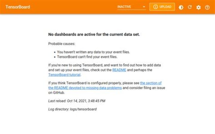 tensorboard running