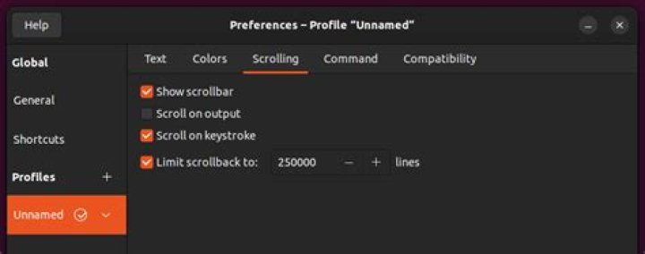 Terminal limits scrolling