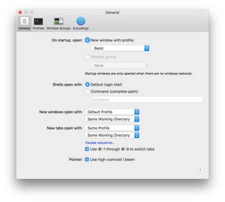 Terminal on Mac does not save preferences