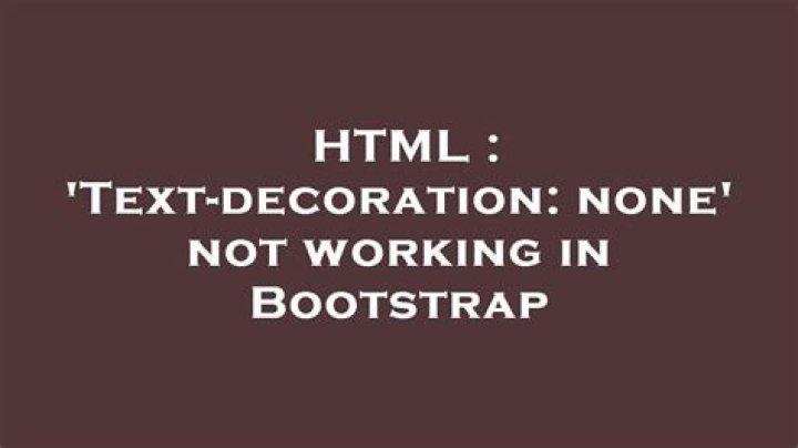 Text-decoration: none not working