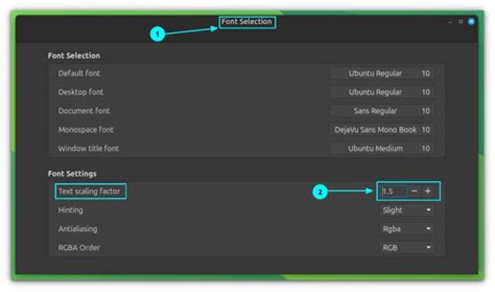 Text scaling factor in System Settings -> Displays