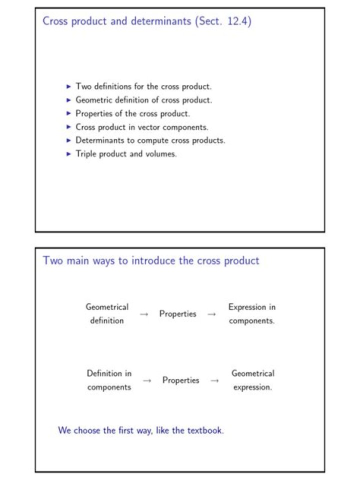 Textbook determinant convention