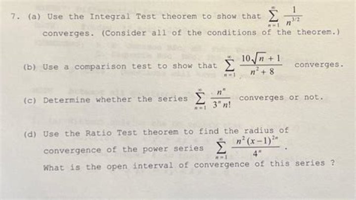 The integral test theorem