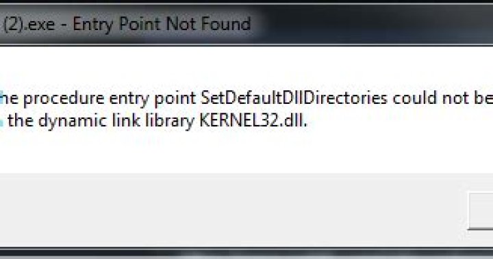 The procedure entry point SetDefaultDllDirectories could not be located in the dynamic link library KERNEL32.dll