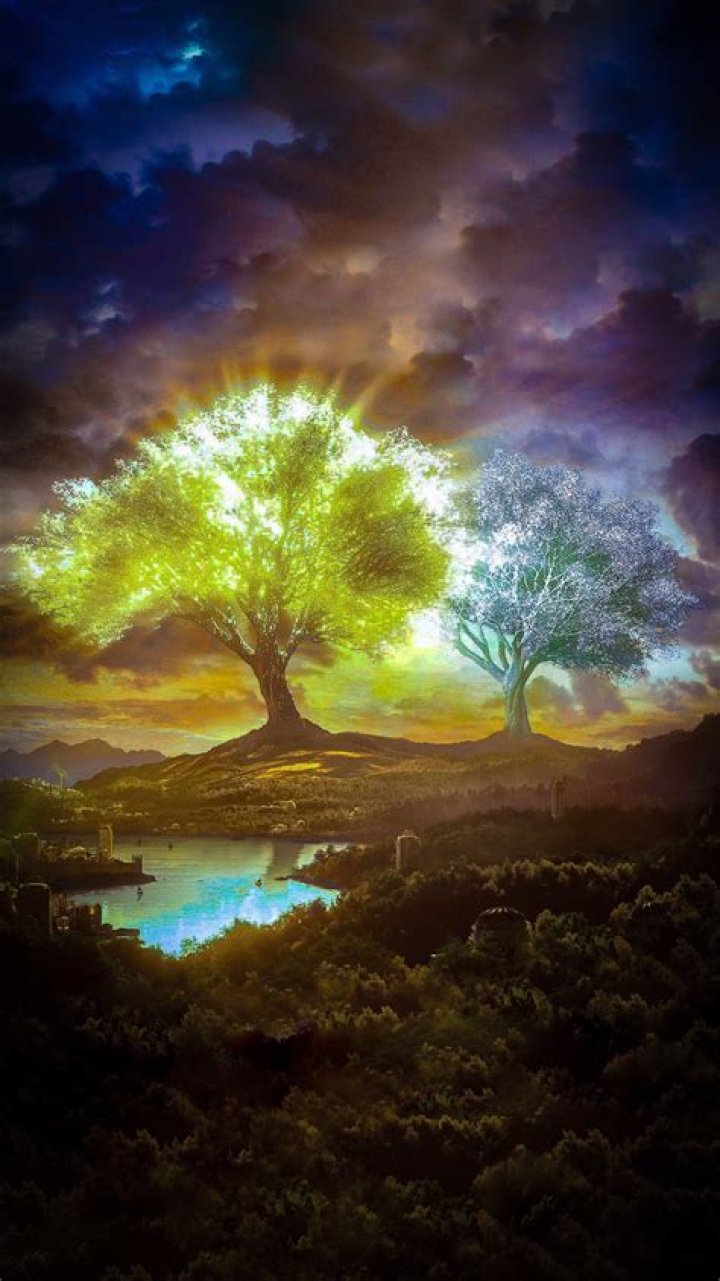 The two trees $a$ and $b$