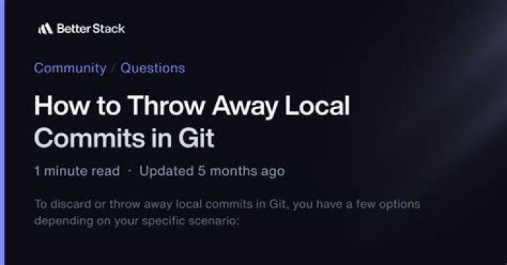 Throw away local commits in Git